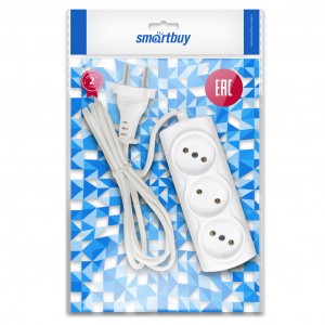 Smartbuy сет. удл. ШВВП 3 роз. 1.5 м 6А белый (SBE-10-3-1,5-F)/60