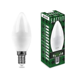 Saffit свеча C37 E14 9W(810Lm) 4000K 4K матовая 100x37 SBC3709 55079