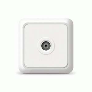 UNIVersal Олимп роз. TV ОУ 1 мест. бел. (керам. осн., RJ45) О0027