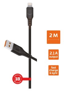 Кабель GoPower GP01L USB(A)шт. - 8pin шт. (lighting, iphone) 1 м 2,4A ПВХ черный (1/800)