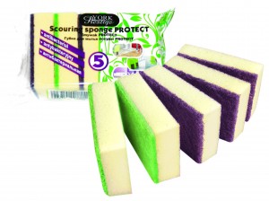 Губка для посуды Protect (5шт/уп) цена за уп, 10*7*3см 3404/34040 York Prestige