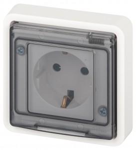 ЭРА Эксперт роз. СУ 1 мест. земля, штор., IP55, 16A,250В, белый 11-2522-01 63281