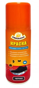 Краска-аэрозоль д/обуви 150мл. ЧЕРНАЯ д/замши, нубука, текстиля, водооталкивающая PREGRADA PR-138