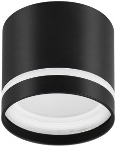 ЭРА св-к накл. спот Gx53 MAX12W 220V 96х80мм алюминий черный/белый OL9 GX53 BK/WH 7848