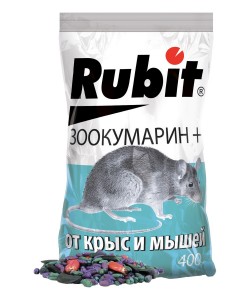 От грызунов приманка зерно 400гр. ассорти Зоокумарин+, пакет Rubit А-5152