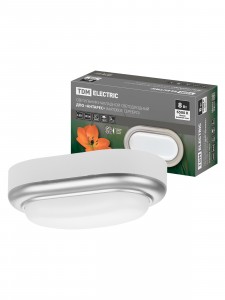 TDM св-к накладной LED ДПО "Антарес" 8Вт 6500К овал 168*100*58мм мат.серебро IP54 SQ0354-0025
