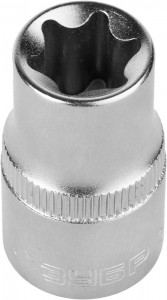 Головка торцовая ЗУБР "МАСТЕР" (1/2"), Cr-V, E-TORX, хром.покр., E18 zu27719-18