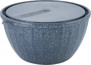 Миска (салатник) Stone 2,8л с крышкой, темный камень SE186711026 Sugar&Spice