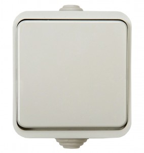 ASD/InHome AQUA выкл. ОУ 1 кл. 10А бел. (пласт. осн.,п/герм., IP44) 3100