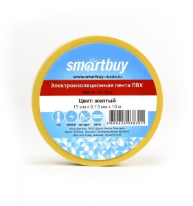 Smartbuy Изолента ПВХ 15/10 0.13х15мм, 10 метров, желтая (SBE-IT-15-10-y)