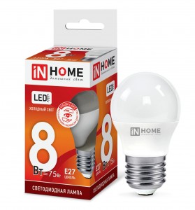 ASD/InHome VC шар P45 E27 8W(720lm) 6500K 6K 83x45 (без пульсации) 4905