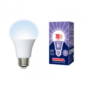 Volpe NORMA ЛОН A60 E27 9W(720lm) 6500K 6K матовая 60x110 LED-A60-9W/6500K/E27/FR/NR