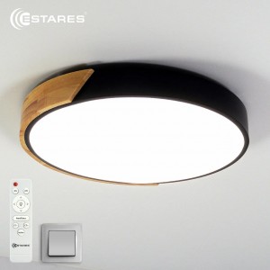 Estares св-к-люстра св/д управл. SOLEIN wood 50W(5000Lm) 2K-4K-6K 420x50 пульт ДУ черн.дерево IP20