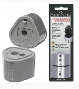 Точилка FABER-CASTELL GRIP 2001 TRIO пластиковая, 3 отверстия, в блистре, FC183897