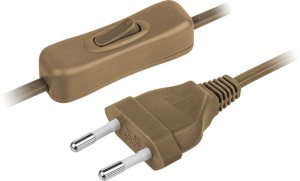 Navigator шнур для бра NPS-FS-170-2x0.5-BR 1.7м с выкл. коричневый 61721