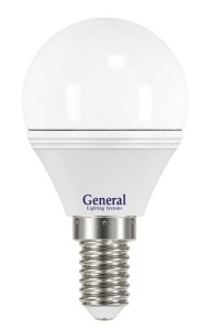 General шар P45 E27 8W 2700K 2K 45x74 пластик/алюмин. 640000