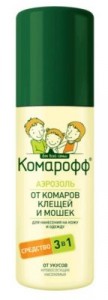 КОМАРОФФ Аэрозоль (3в1) 100мл. От комаров, клещей, мошек (на кожу) 2708