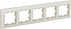IEK BRITE Рамка 5 мест. РУ-5-Бр пластик бежевый/жемчужный BR-M52-12-1-K10