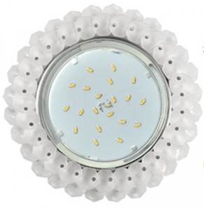 Ecola GX53 H4 5341 св-к Стекло Круг с хрусталиками Матовый/Хром 56x120 FN53RYECB