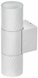 IEK св-к уличный/садов 5108 настенный под лампу 2хGU10 IP65 белый 90x195x60 LT-UBU0-5108-GU10-2-K01
