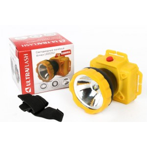 Ultraflash фонарь налобный LED53761 (3xR6) 1св/д 1W(90lm) желтый/пластик, 1 реж. до 80 м (20 шт.)