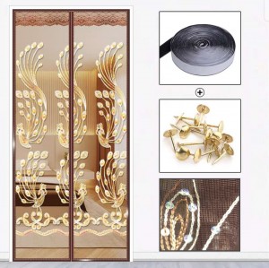 1-2.sale Сетка антимоcк. на магнитах 100*210см беж (скотч двухст./кнопк.10шт) "Жар птица" вышивка