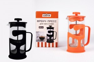 CELLTIX,Чайник/кофейник (френч-пресс) 300мл, стекло/пластик, цвета микс 300С