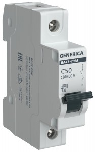 IEK GENERICA автоматический выкл. ВА47-29М 1P 50А 4,5кА х-ка C  MVA21-1-050-C-G