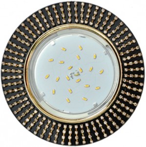 Ecola GX53 H4 5364 св-к Круг с прозр.стразами, оправа золото, Черный/Золото 40x120 FT53RGECB