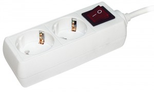 IEK (ИЭК) сет. удл. ПВС 3х1.0 2 роз. 5 м 16А белый (корпус PP) (земля, выкл.) WYP10-16-02-05-ZK-N