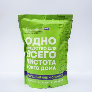 Универсальный очиститель дой-пак 1кг ЭКО ЗЕЛЕНЫЙ пакет (ПЕРКАРБОНАТ НАТРИЯ 30%)  Greenfield БХ-72