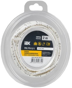 IEK термоусадка трубка ТТУ нг-LS 2/1 белая (2м/упак, цена за уп) ТУТ UDR12-002-001-002-K01-T