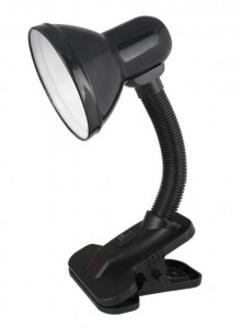 Ultraflash UF-320P C02 св-к настольный прищепка E27 60W металл/пластик черный, пакет