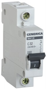 IEK GENERICA автоматический выкл. ВА47-29 1P 32А 4,5кА х-ка С MVA25-1-032-C