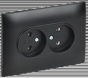 IEK SKANDY роз. СУ 2 мест. 10А черный SK-R10Bl SK-R20-10-K02-F