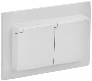 IEK SKANDY роз. СУ 2 мест. 16А IP44 (крышка) титан SK-R12W SK-R26-16-44-K01-F