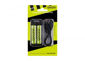 З/у ФАЗА B-50USB 1/2 шт R6/R03, 1 шт 9V"Крона" (200mA), кабель USB (+2 x АА 2000мАч)
