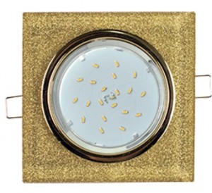 Ecola GX53 H4 5311 св-к Стекло Квадрат скошенный край золото-золотой блеск 38x123 FQ53SNECH