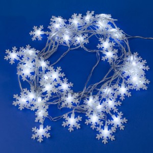 Гирлянда-нить ULD-S0500-050/DTA SNOWFLAKES-2 "Снежинки-3" 50LED белый 5м. прозр.провод IP20 Uniel