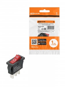 TDM переключатель клавишный KCD1-103 красный 250В, 1P,6А,(3с), ON-OFF-ON, нейтраль, Mini SQ0703-0049