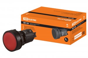 TDM Кнопка переключатель SB7-EA45 d22мм 1з+1р красная  (10!) SQ0746-0022