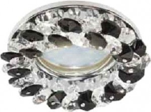 Ecola CD4141 MR16 GU5.3 св-к Круглый с хрусталиками Прозрачный и Черный/Хром 50x90 FB1618EFY