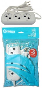 Jett (Obihod) сет. удл. ШВВП 3 роз. 3 м 6А белый РС-3 150-503