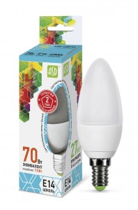 ASD standard Свеча C37 E14  7.5W(675lm) 4000К 4K 107x37 пластик/алюм  3931