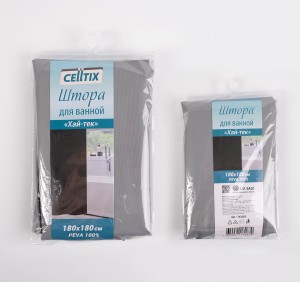 CELLTIX, Штора д/ванной ПЕВА "Хай-тек", 12 колец, люверсы, с утяжелителем,  180*180см