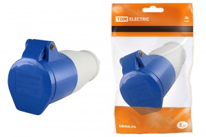 TDM розетка силовая CEE 223 переносная 2P+PЕ 32А 220В IP44 (10!) SQ0603-0015