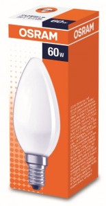 OSRAM B E14 60W свеча матовая 4008321410719