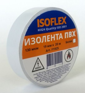 ISOFLEX изолента 19/20 белая, 130мкм, F1925