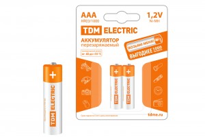 Э/п TDM Аккумулятор AAA-1000mAh Ni-MH BP-2 BL2 (24!) SQ1702-0075