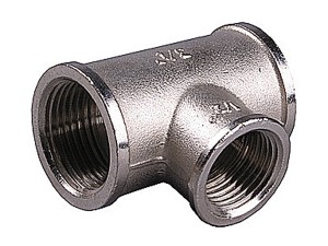 Тройник GENERAL FITTINGS переходной, никелированная латунь, г/г/г, 1"-1/2"-1"
